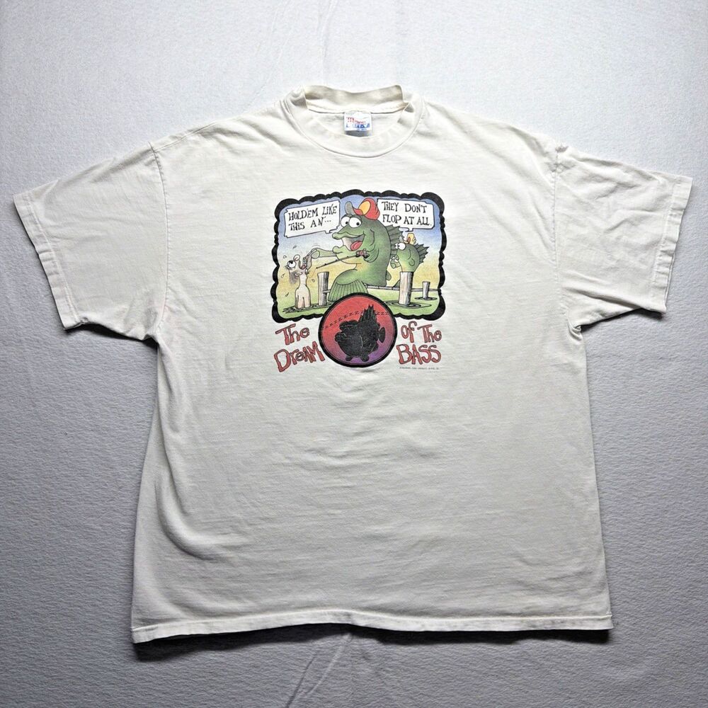 Vintage 90s Dream Of The Bass Fishing Joke T-Shirt Single Stitch USA XXL
